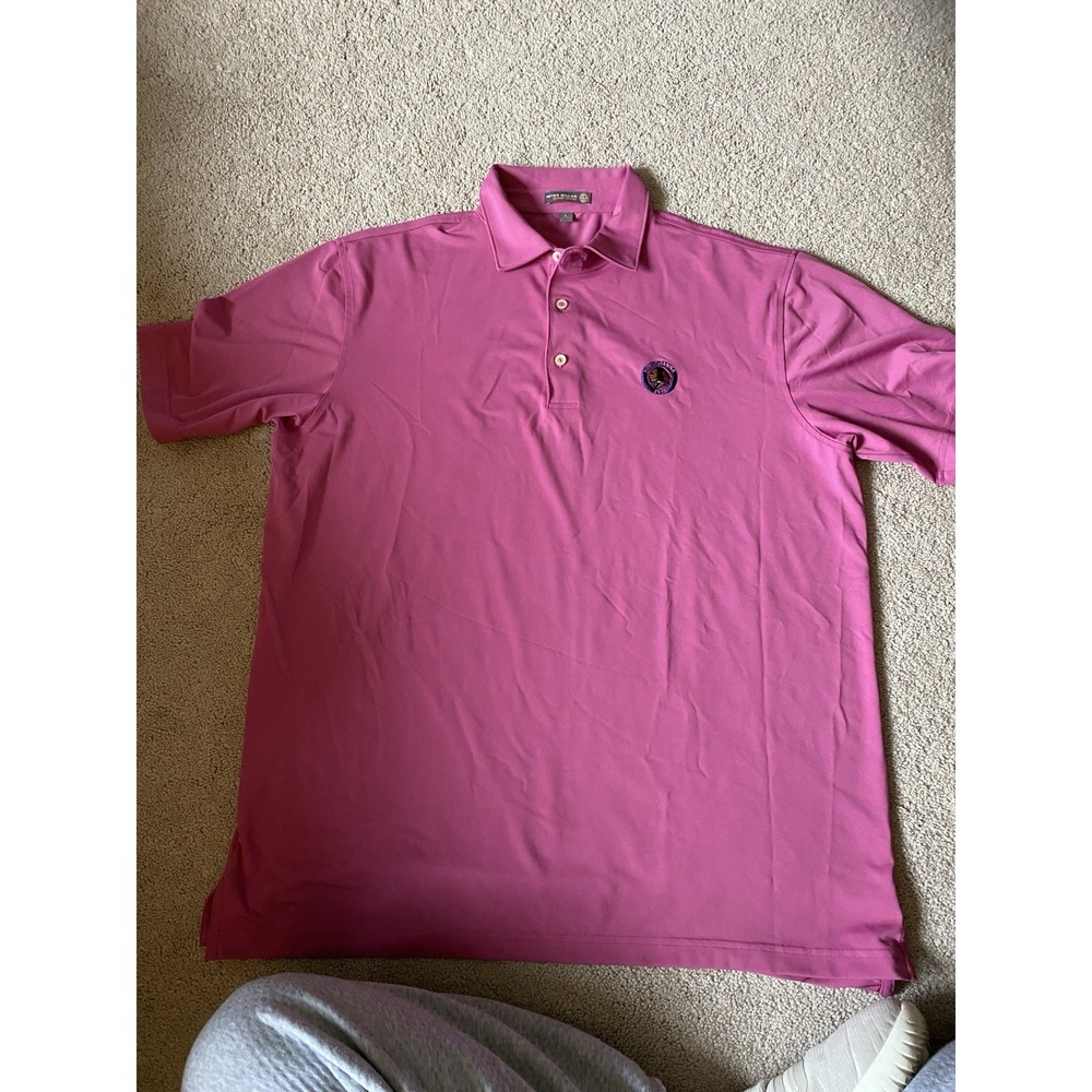 Peter Millar Polo Shirt Men Large Classic Fit Pink Summer Comfort Golf